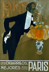 "De bedste cigaretter er dem fra Paris", 20. århundrede (plakat)