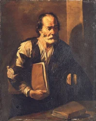 Diogenes holder en lampe (olie på lærred)
