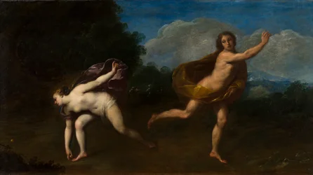Hippomenes og Atalanta i et landskab, ca. 1598-1660 (olie på lærred)