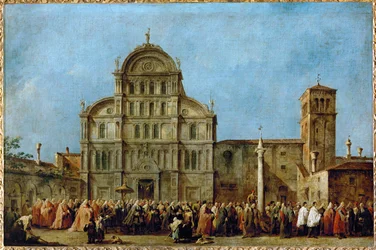 Dogen af Venedigs procession til San Zaccaria-kirken i påsken ...