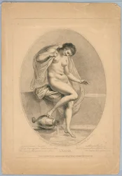 En Naiad (Kvinde der træder ind i et bad)
