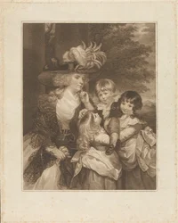 Lady Smith og hendes børn: George Henry, Louisa og Charlotte