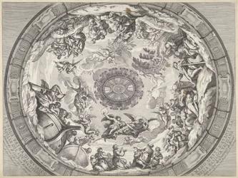 Kuppeludsmykning med gammeltestamentlige figurer og engle Cupola prima di musaico capella del SS.mo Crucifisso (...) (titel på objektet) Kuppeldekorationer i Peterskirken (serietitel)
