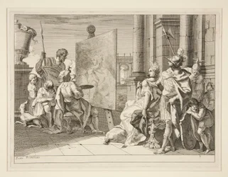Apelles maleri Campaspe, Alexander den Stores elskerinde, et af en serie på otte tryk (Varii Baccanali et istorie