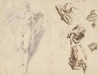 Apollo og studier af kunstnerens egen hånd [recto]