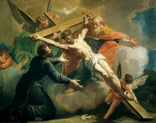 Korsfæstelse med Gud Faderen og Sankt Ignatius af Loyola, af Francesco Fontebasso (1709-1769).