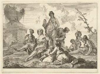 Venus og Vulcan med tre nymfer og tre amoriner