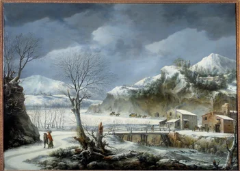 Vinterlandskabsmaleri af Francesco Foschi (død 1805) 1700-tallet Lille, Museum of Fine Arts