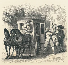 Bortførelse af Lucy, episode fra Troloved, af Alessandro Manzoni (1785-1873), illustration af Francesco Gonin (1808-1889) til 1840-udgaven