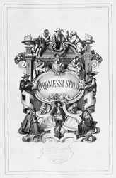 De forlovede, titelblad af Francesco Gonin (1808-1889) til 1840-1842-udgaven af romanen af Alessandro Manzoni (1785-1873), Italien
