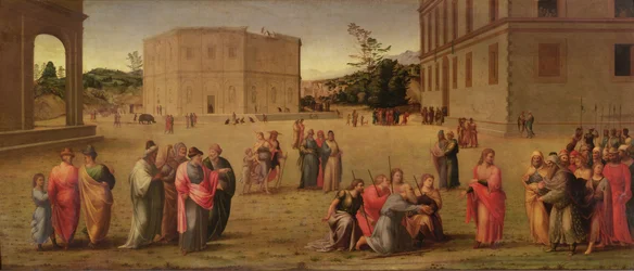 Joseph præsenterer sin far og sine brødre for Farao, ca. 1515