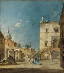 Imaginær udsigt over en venetiansk plads eller Campo, ca. 1780