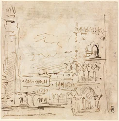Piazza San Marco med Doges Palace, 1773-1778.