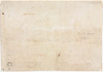 Tre skitser af buer (verso)