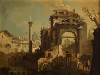 Udsigt over en italiensk by