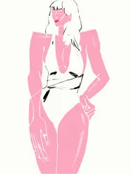 Lyserød modeillustration