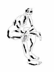 Siddende, kontemplativ figur