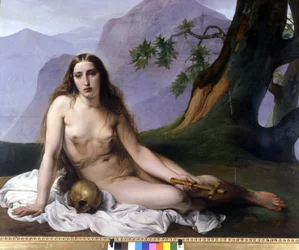 Francesco Hayez (1791 - 1882). Angrende Madeleine (Vanite). 1833. Milano, Galleri for moderne kunst.