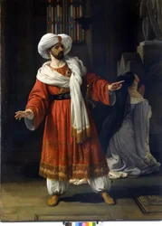 Giovanni David (Davide) italiensk tenor i "Araberne i Gallien" af Giovanni Pacini (1796 - 1867). Maleri af Hayez