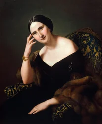 Portræt af Caterina Bonvicini Cardinale, af Francesco Hayez (1791-1882), olie på lærred