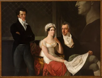 Portræt af Cicognara-familien med busten af Antonio Canova af Hayez, Francesco (1791-1882). Olie på lærred