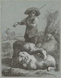 Hyrdedreng med får, 1764.