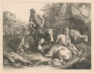 To hyrder med ko og kalv, efter 1776.