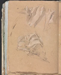 Verona Skitsebog: Draperistudier side 90, 1760.