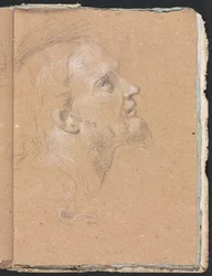 Verona Skitsebog: Mandshoved på profilside 91, 1760.