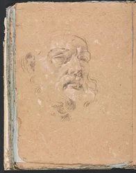 Verona Skitsebog: Mandligt hoved side 76, 1760.