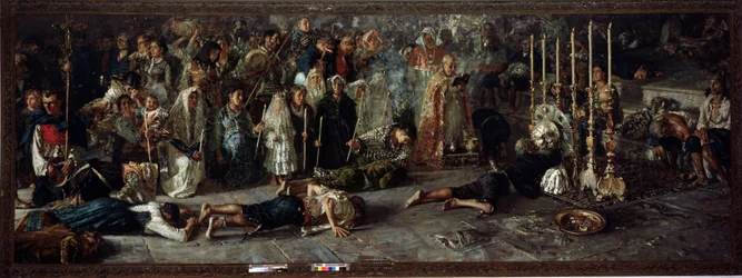 Il voto (Fest til hyldest til Sankt Pantaleon 27. juli i Miglianico i Abruzzo, Italien) - olie på lærred