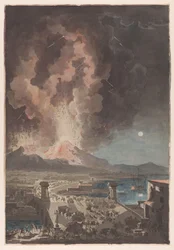 Udbrud af Mt Vesuv, set fra Ponte della Maddalena i Napoli Vesuvs udbrud den 8. august 1779, set fra Ponte della Maddalena
