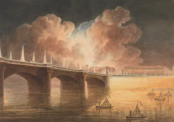 Fest for generel fred givet i Paris den 18. Brumaire. Bro og Place de la Concorde., 1801-2