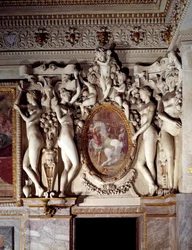 Arkitektur: detalje af værelset hos Anne de Pisseleu hertuginde af Etampes (1508-1580), François I