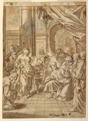 Tegning, Kristus og den utro kvinde, 1750-60