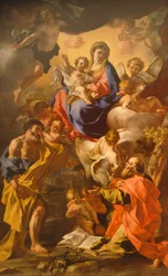 Madonna og barn mellem Sankt Peter og Sankt Paul af Francesco Solimena (1657-1747)