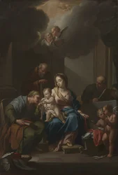 Præsentationsskitse til "Den hellige familie med de hellige Anne, Joachim og Johannes Døberen" (til Santa Maria i Via Lata, Roma)