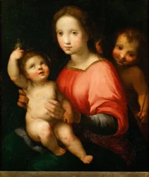 Jomfru og barn med Johannes Døberen som dreng - Francesco Vanni (1563-1610). Olie på træ, ca. 1600. Mål : 54x46 cm. Kunsthistorisk museum, Vienne