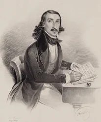 Portræt af sangeren og komponisten Giacinto Marras 1810-1883, 1840.
