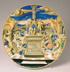 Tallerken med massakren på de uskyldige, ca. 1527-30 (maiolica)