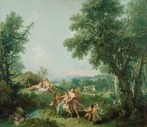 Landskab med Bacchus Uddannelse, 1744