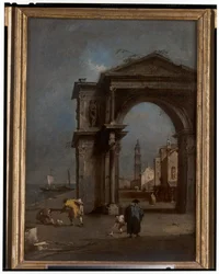 Capriccio riemukaarilla ja kaupunkitaustalla