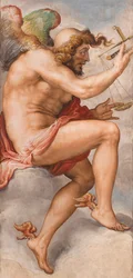 Kairos (det gunstige øjebliks tid), fresko af Francesco de Rossi (1510-1563), omkring 1544, Palazzo Vecchio, Firenze