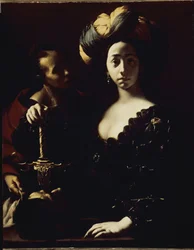 Judith og hovedet af Holoferne (olie på lærred
