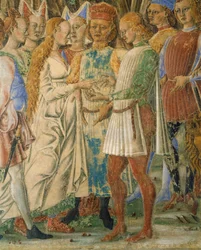 Italien, Ferrara, Palazzo Schifanoia, Månedens Hall, Juni måned af Francesco del Cossa (1436-1478)