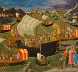 Kong Melchior sejler til det hellige land, ca. 1445-50