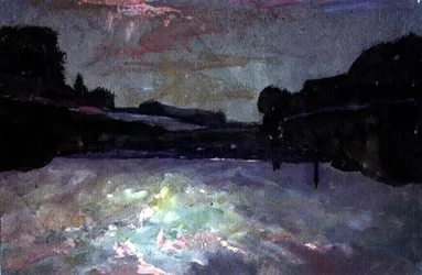 Flod-solnedgang