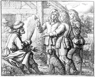 Den gamle mand og hans sønner, illustration fra 