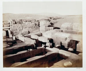 Et udgravet tempel ved foden af Sfinxen, Giza, Egypten, 4. marts 1862