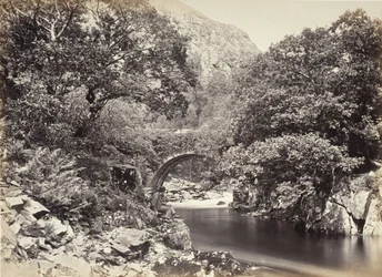 Beddgelert, Pont Aberglaslyn, set nedefra broen, nr. 2. (517)